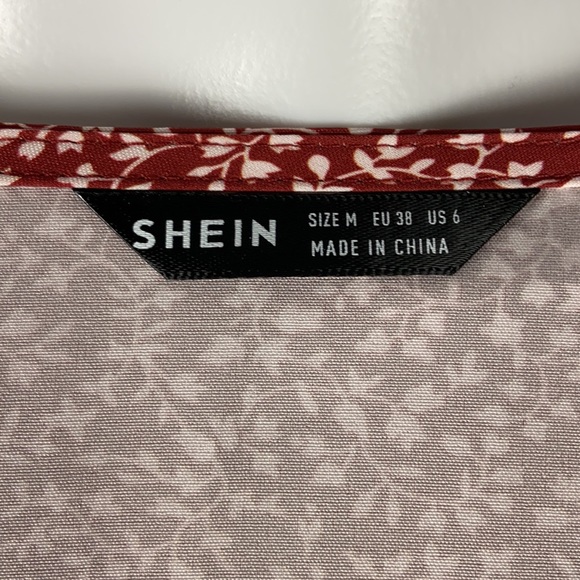 Shein Flutter Sleeve Frill Trim Tiered Wrap Dress - Picture 7 of 8